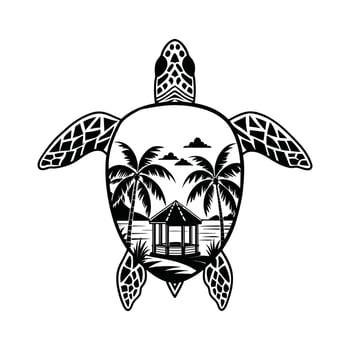 Stunning Sea Turtle on a Sandy Shore vector