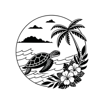 Scenic Tropical Beach and Blue Sea vector