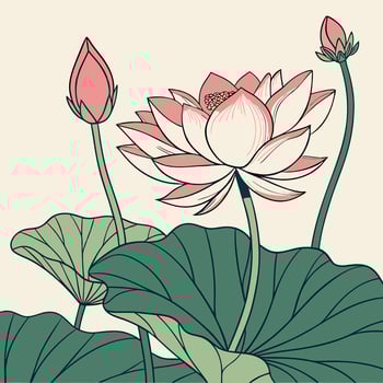 The illustration of lotus flower vector