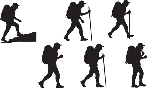 Outdoor Hiker Silhouette Illustration vector