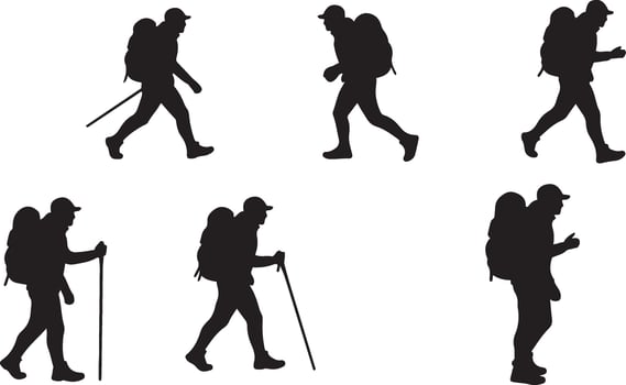 Minimalist Trekker Silhouette Image vector