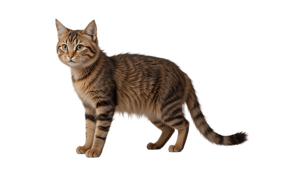 Adorable Tabby Cat Standing, Perfect for Pet Lovers png