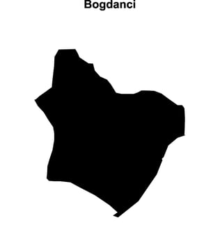 Bogdanci municipality blank outline map vector