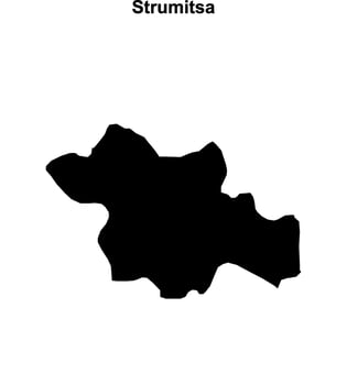 Strumitsa municipality blank outline map vector