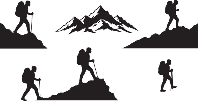 Backpacker Silhouette for Outdoor Promotions vector