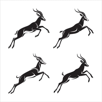 Clean Antelope Leap Illustration vector