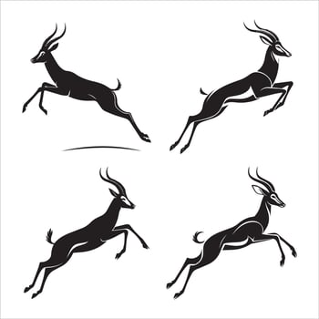 Minimalist Antelope Silhouette Art vector