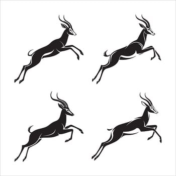 Bold Leaping Antelope Design vector