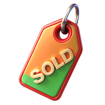 3D Render of a Colorful Sold Tag with Keychain png