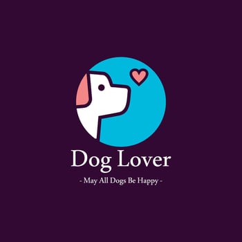 Simple dog lover logo illustration vector
