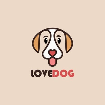 Simple illustration love dog design vector
