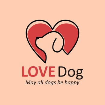 love dog logo design vector