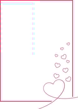 Red frame with hearts for Valentine's Day heart design vector