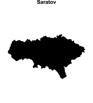 Saratov blank outline map vector