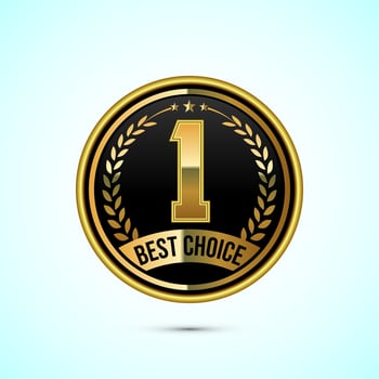 Premium quality best choice golden badge design, Best choice emblem vector