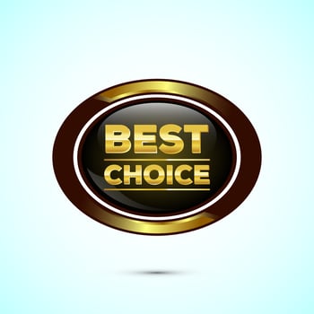 Premium quality best choice golden badge design vector