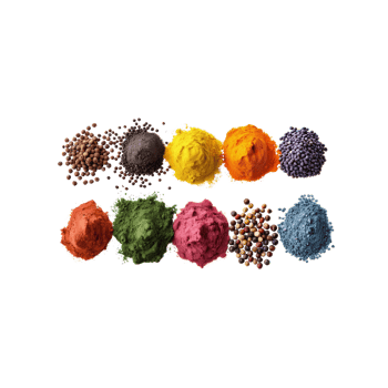 A variety of colored powders on a black background png