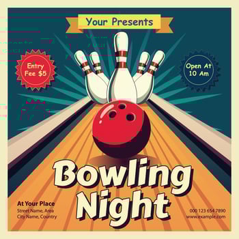 llustration of creative bowling night poster template design vector