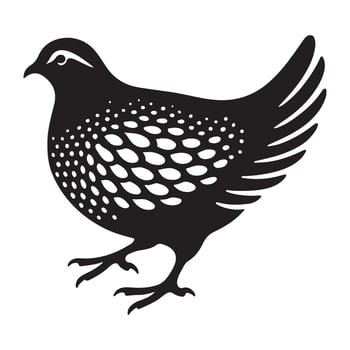 Detailed Quail Bird Silhouette Illustration vector
