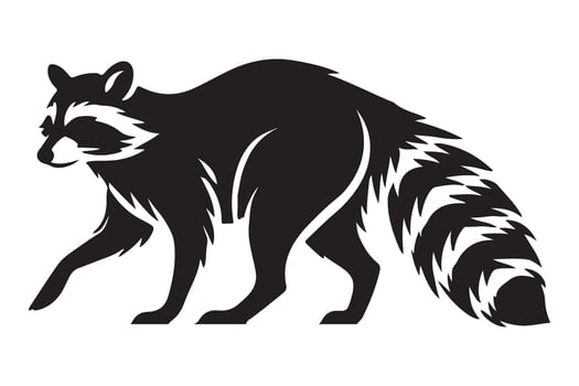 Striking Raccoon Silhouette Illustration vector