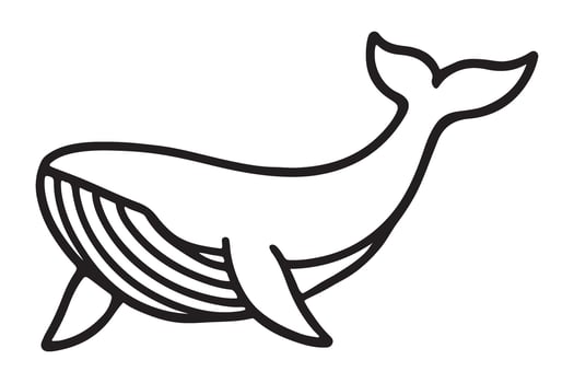 Whale Silhouette Line Art Illustration vector