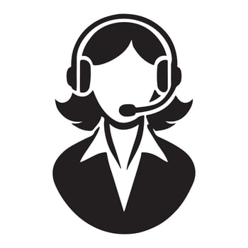 Customer Support Agent Silhouette Icon Image vector