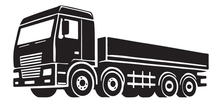 Heavy Duty Truck Silhouette Graphic vector