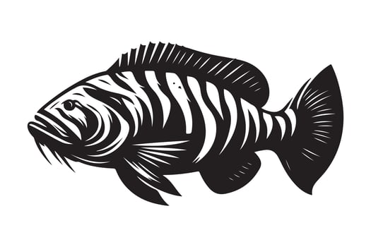 Goliath Tigerfish Silhouette Vectors for Nature, Fishing, and Outdoors Themes