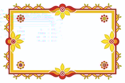 Floral frame design in vibrant colors. vector