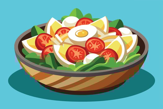 Mixed Salad in a Bowl, Perfect for Healthy Eating vector