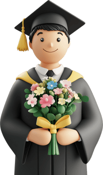 3d illustration graduates celebrating png