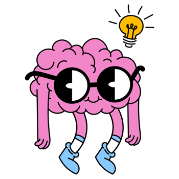 Cartoon brain sticker png