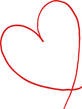 Valentine Heart Squiggle Hand Drawn outline png