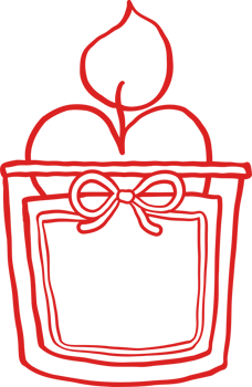Retro Valentine Heart Candle Outline png