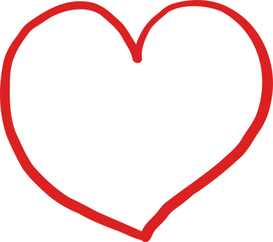 Playful Valentine Heart Squiggle Hand Drawn outline png