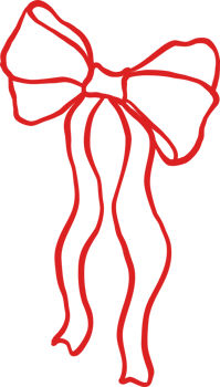 Coquette Bow Squiggle Hand Drawn Outline png