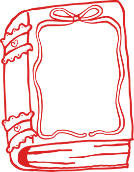 Retro Bookish Valentine close book Outline png