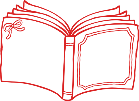 Valentine Bookish Open Book Outline png