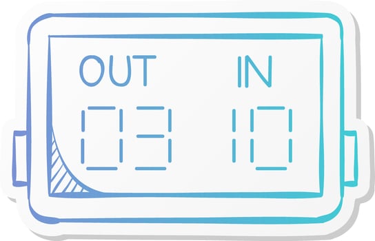 player substitution board icon in sticker color style football soccer game playing match tournament vector