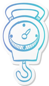 fishing scale icon in sticker color style water sport activity fish weight vector