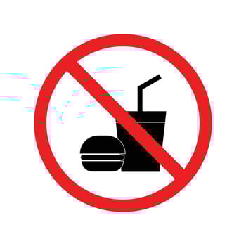 no eating and drinking signs vector