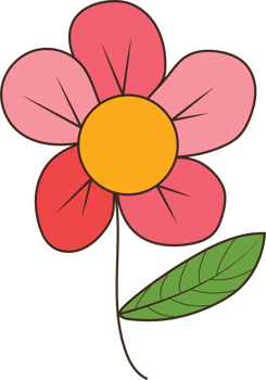 Colorful Hand-Drawn Flower Illustration png