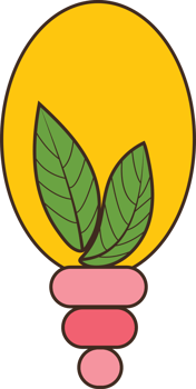 Minimalist Leaf Illustration on Yellow Background png