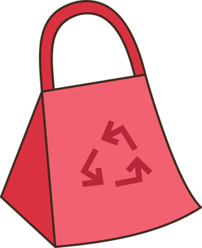 Illustration of Eco-Friendly Shopping Bag with Recycling Symbol png
