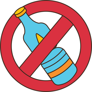 No Plastic Bottles Sign Illustration png