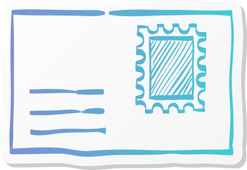envelope icon in sticker color style mail email message vector