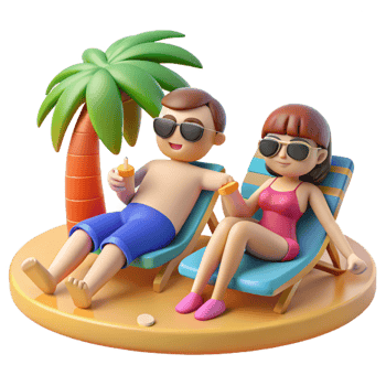 Relaxing Under the Sun by the Sea png