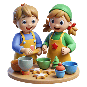 Friends Baking Holiday Cookies Together png
