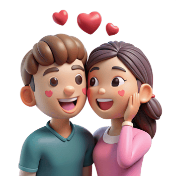 Romantic Bond Couple in Loving Whisper png
