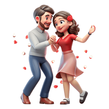 Romantic Couple Sharing a Dance Moment png
